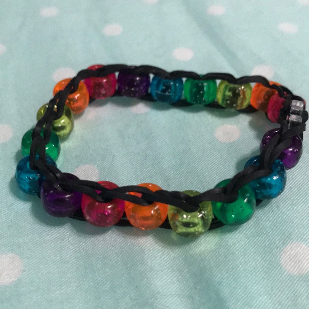 A rainbow clear bracelet
